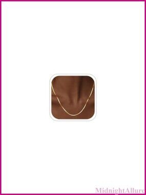 14K Gold Plated Herringbone Necklace Stainless Steel 18 Inch Chain